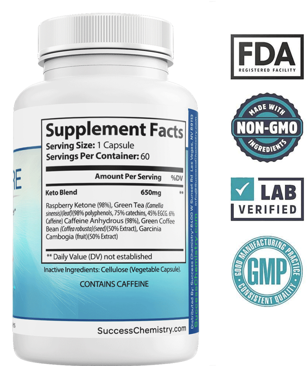 Keto Diet Pills - Advanced Ketosis Fat Burner & Weight Loss Supplement with Energy and Focus Blend - Caffeine, Raspberry Ketones, Yohimbe, and Green Tea Extract - 60 Capsules – image 2