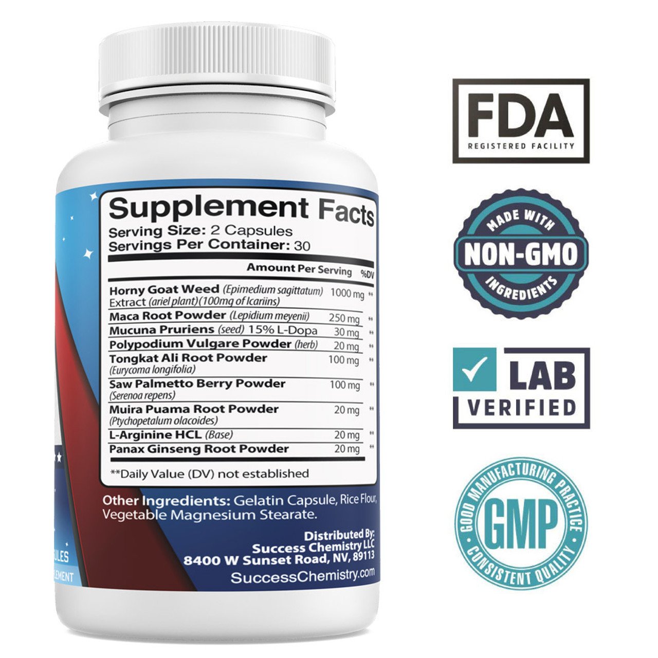 Horny Goat Weed Supplement for Men & Women by Success Chemistry - Libido Enhancer with Maca Root, Tongkat Ali, L-Arginine, and Ginseng - Boosts Libido, Stamina, and Performance - 60 Capsules – image 2