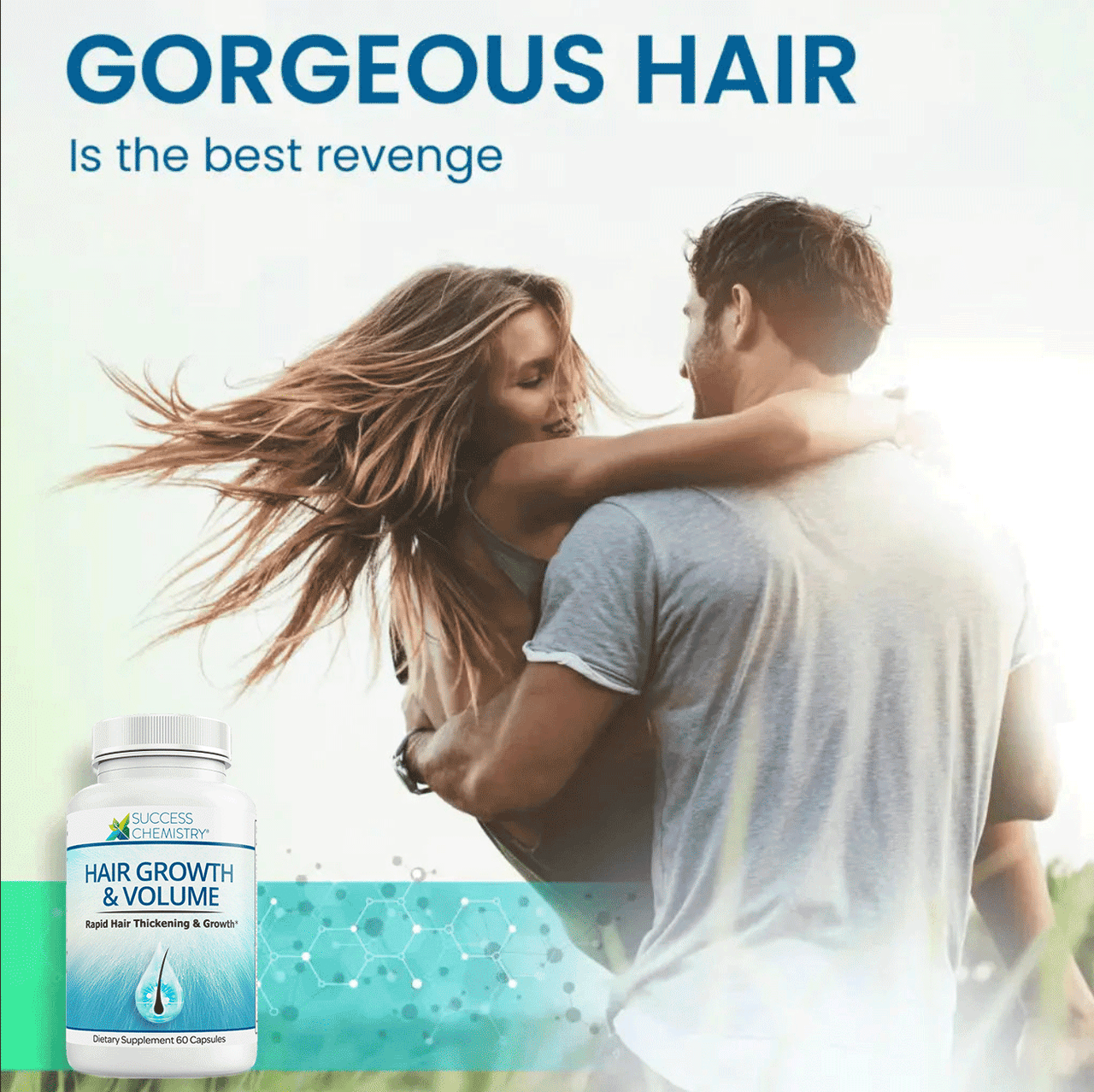 Hair Growth Supplement for Longer, Stronger, Healthier Hair by Success Chemistry - 60 Capsules – image 4