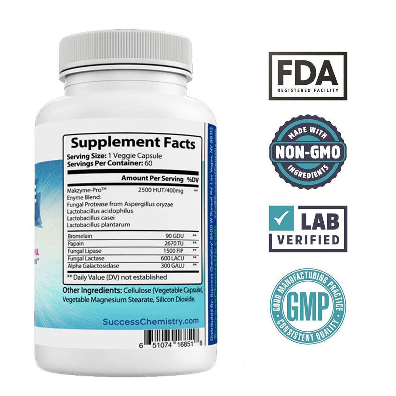 Digestive Enzymes with Probiotics by Success Chemistry - 60 Capsules – image 2