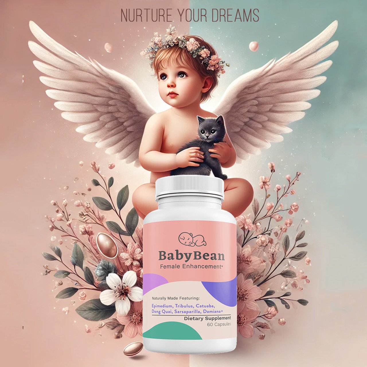 BabyBean Female Fertility Support Supplement - Natural Non-GMO Conception Aid & Reproductive Health Support for Women, Hormone Balance & Prenatal Wellness – image 4