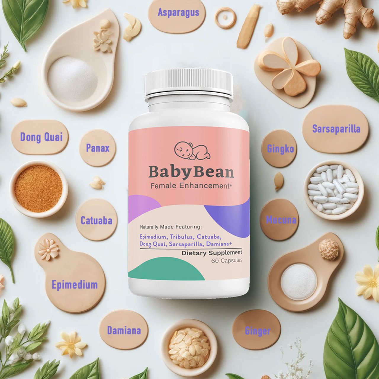 BabyBean Female Fertility Support Supplement - Natural Non-GMO Conception Aid & Reproductive Health Support for Women, Hormone Balance & Prenatal Wellness – image 5