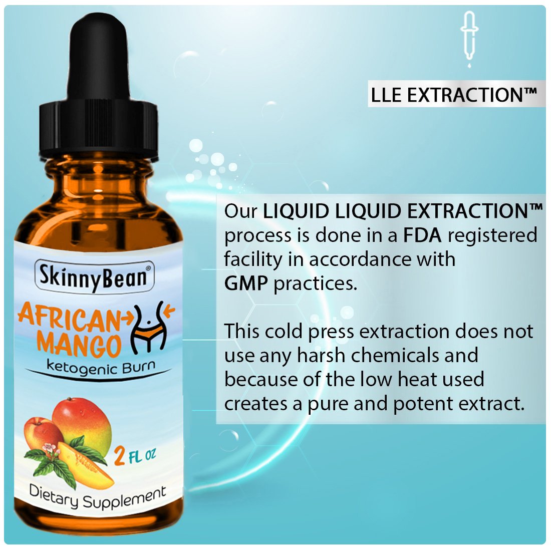 Skinny Bean African Mango Extract Drops - Ketogenic, Beauty Support, 2 fl oz – image 2