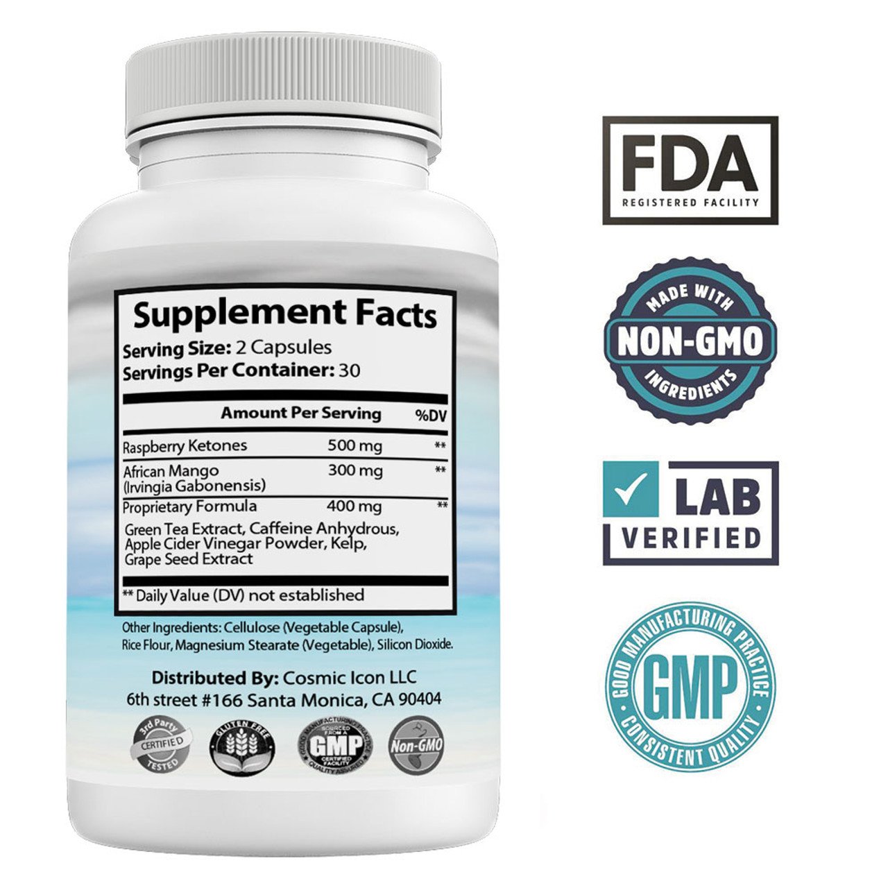 Raspberry Ketone Ultra - Potent Fat Burner with African Mango, Green Tea, Apple Cider Vinegar - Natural Weight Loss Supplement for Enhanced Metabolism and Energy Boost - 60 Capsules – image 2