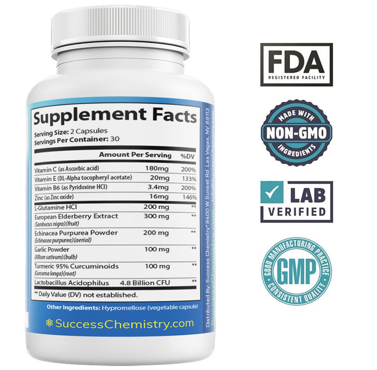 Lung and Body Immune Support with Echinacea and Probiotics - Total Body Respiratory Vitality and Overall Health Supplement - Enhanced with Elderberry, Vitamin C, and Probiotics for Immune Boost and Digestive Health - 60 Capsules – image 2