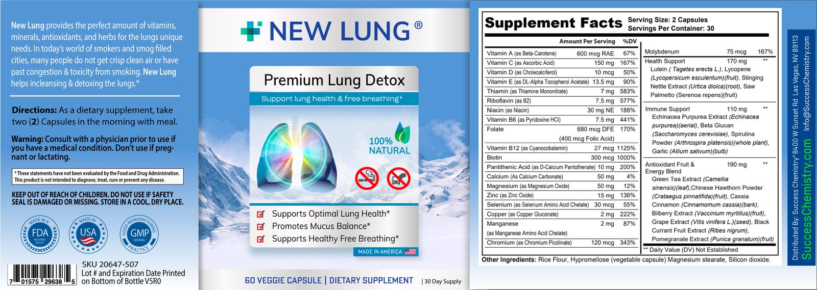 Lung Detox Premium Cleanse with Herbal Ingredients - Promote Lung Health and Detoxification with Mullein, Marshmallow Root, Ginger, and Antioxidant Fruit & Energy Blend - Support Respiratory Function and Immune Health - 60 Capsules – image 6