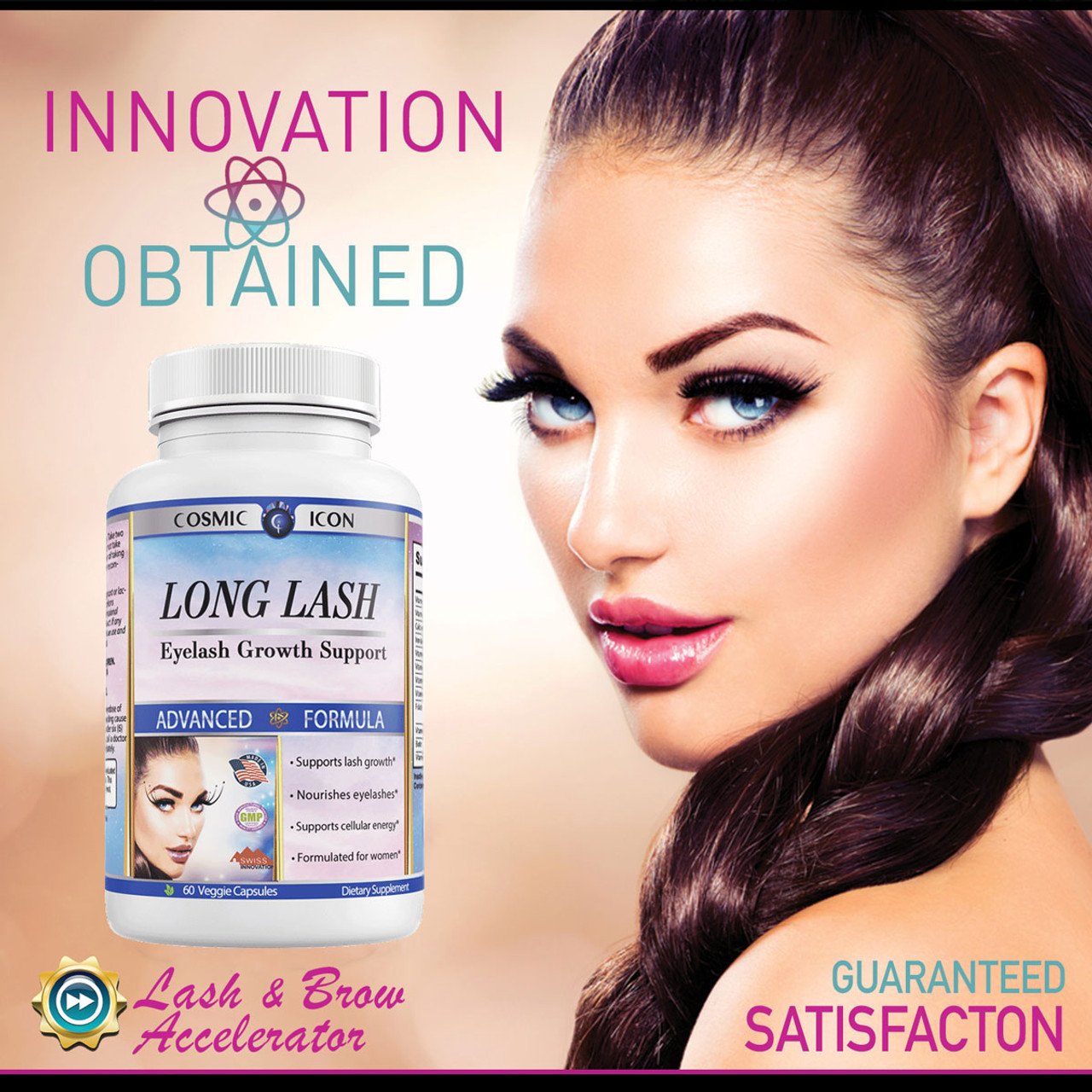 Eyelash Growth and Eyebrow Dietary Supplement by Success Chemistry - Achieve Longer, Fuller Lashes and Thicker Eyebrows with Natural Ingredients - 500mg Plus Per Serving - 60 Capsules – image 4