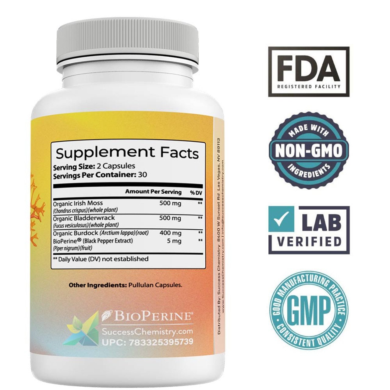 Organic Irish Sea Moss Supplement Capsules for Super Immune Support by Success Chemistry - 60 Capsules – image 2