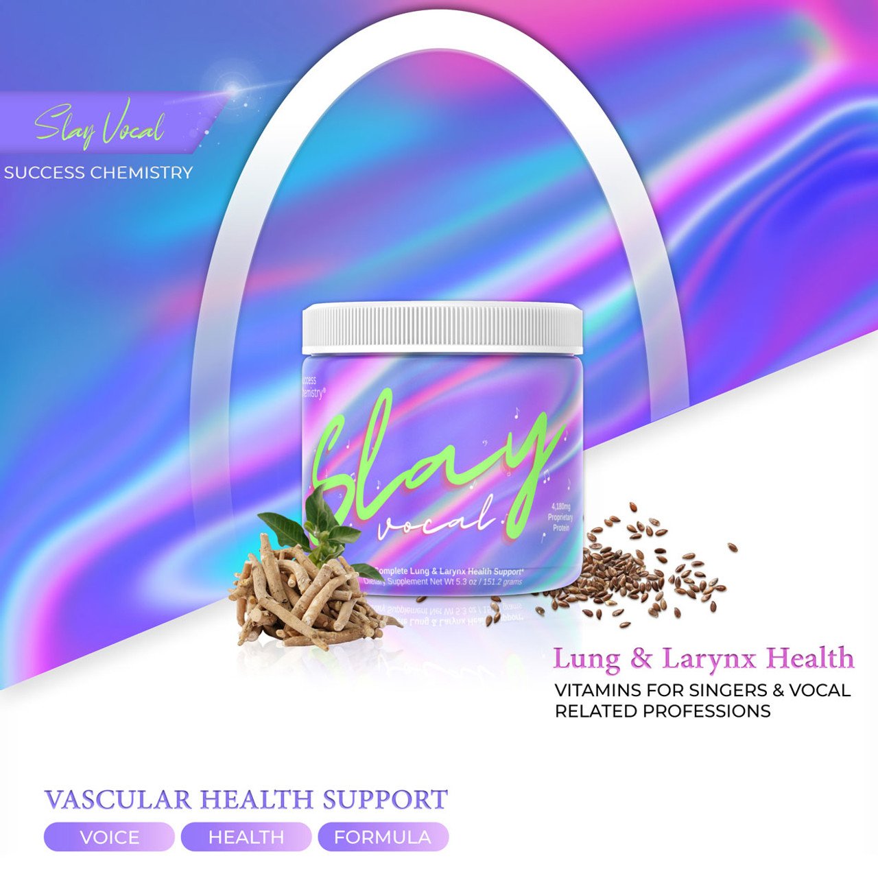 Slay Vocal Complete - Advanced Lung & Larynx Health Support for Singers - 60 Capsules – image 2