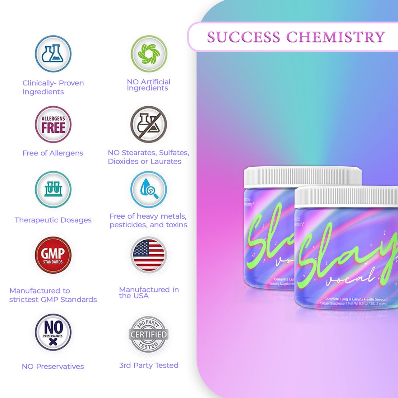 Slay Vocal Complete - Advanced Lung & Larynx Health Support for Singers - 60 Capsules – image 7