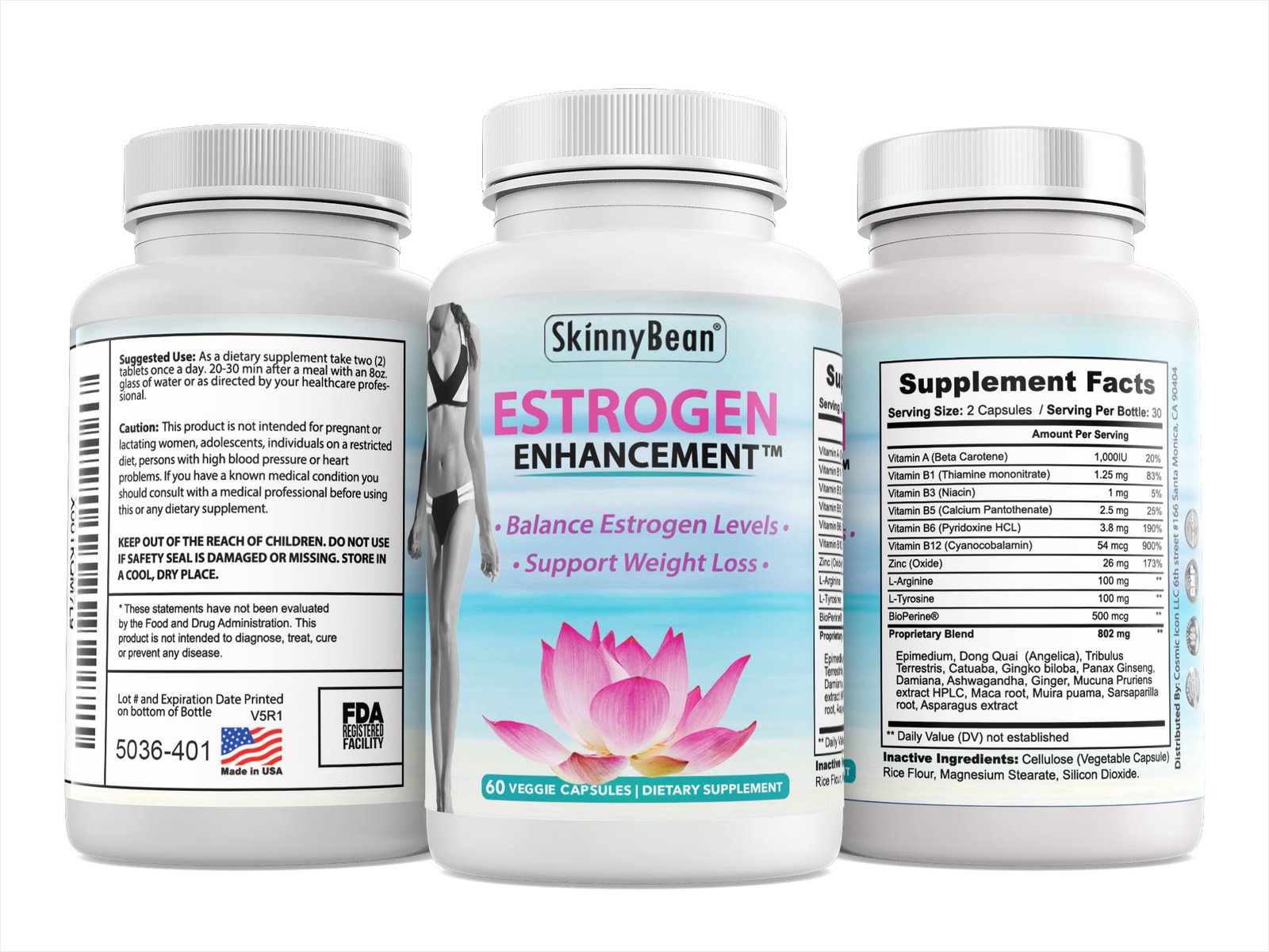 Skinny Bean¬Æ Estrogen Enhancement Supplement - Balance Hormones Naturally and Improve Overall Well-Being with Our Unique Formula - Supports Hormonal Health with Epimedium, Dong Quai, Maca, and More - 60 Capsules – image 3