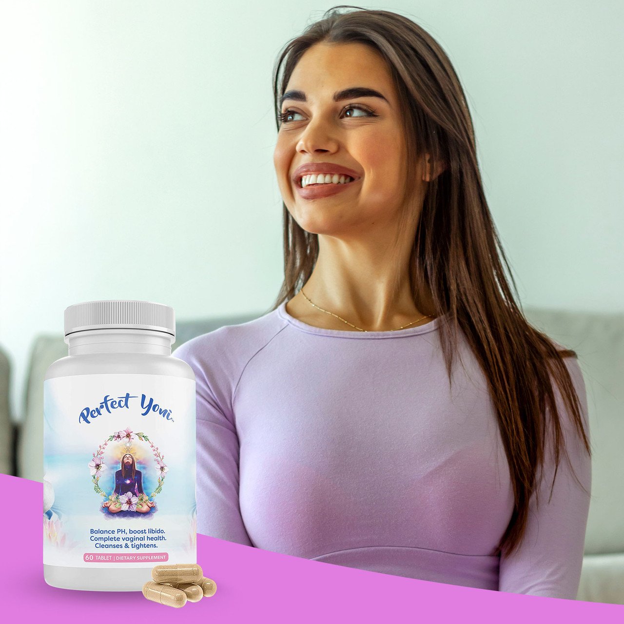 Perfect Yoni Organic Women's Probiotic - Vaginal Health Supplement | Perfect Yoni - 60 Capsules of Probiotics for Women – image 2